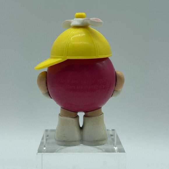 M&M's Mini Character Easter Theme Red‎ With Yellow Hat Spinning Bunny Ears 3.5" - Picture 2 of 4